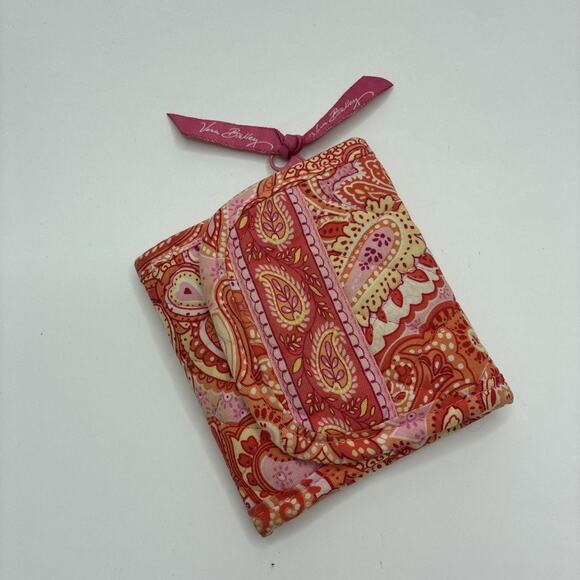 Vera Bradley Orange And Red Trifold Pocket Wallet Folio - Picture 7 of 7
